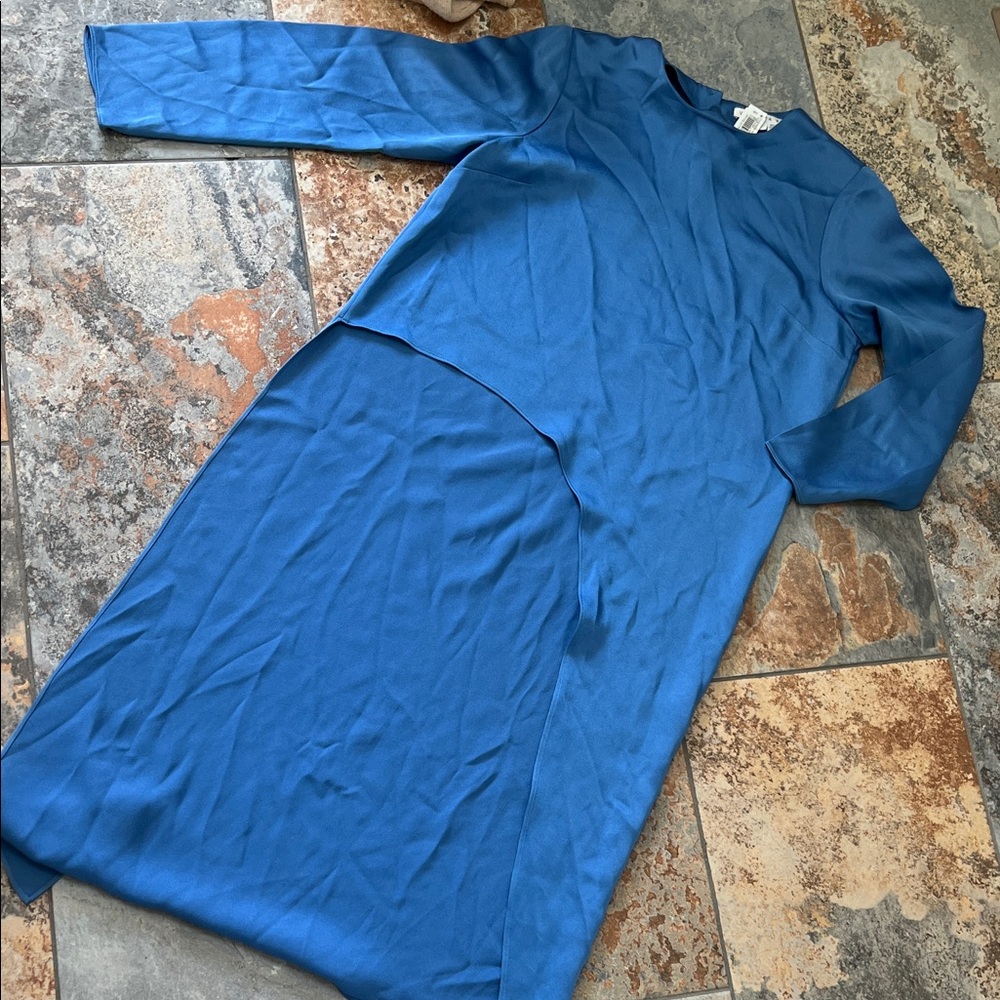 Veronica Beard asymmetrical Chic Blue Long Sleeve tunic shirt